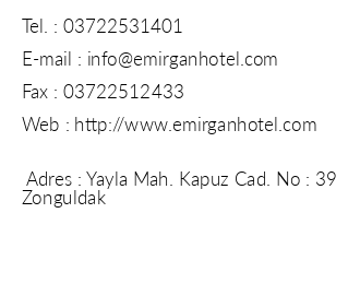 Emirgan Hotel iletiim bilgileri